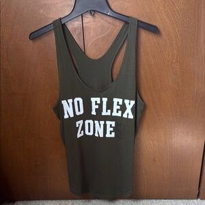 PINK Victoria's Secret NWT Olive Green Tank Top - No Flex Zone Sz Med Ret $26.95